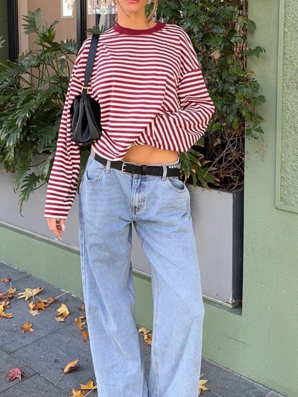 Lioness BLOOM LONG SLEEVE IN WINE STRIPE - Picture 3 of 6